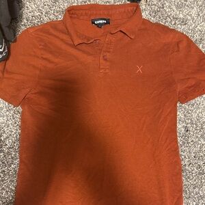 Express Men's Burnt Orange Polo Shirt